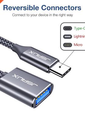 USB C Adapter OTG Type C Cable Male to USB A 3.0 Female Thun