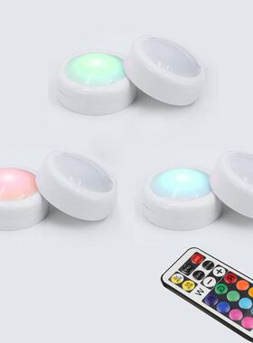 LED Puck Lights RGB 12 Colors 21 Key Dimmable Touch Sensor l