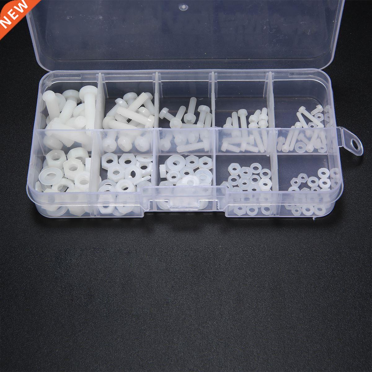 150pcs Plastc Screws Whte Nylon Hex Screw M2 M2.5 M3 M4 M5