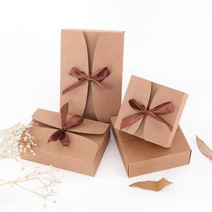 1pcs Square Kraft Paper Package Box Festival Wedding Kid Bir