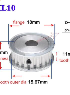 1Pcs XL10 Teeth Synchronous Wheel D Bore Timing Belt Pulley