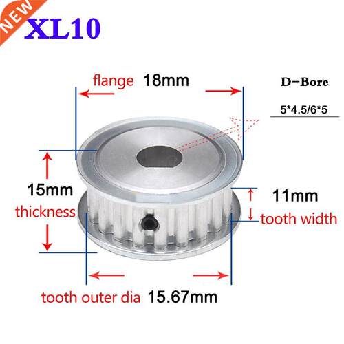 1Pcs XL10 Teeth Synchronous Wheel D Bore Timing Belt Pulley