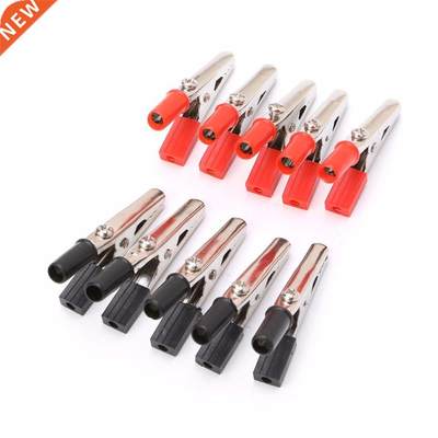 10Pcs Insulated Crocodile Clips Plastic Handle Cable Lead Te