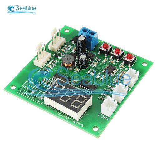 DC 12V 2 Channel 4 Wire Fan PWM Temperature Controller PC Fa