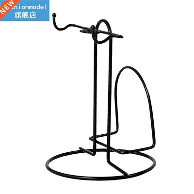 Black Stand Mug Countertop Drink Saucers Spoons Hanger Home