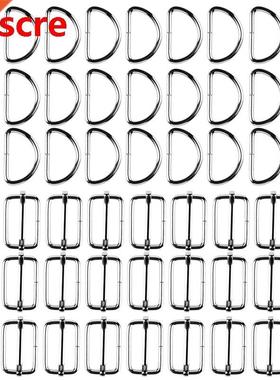 25 PCS Half Round Shaped D Shape Rings + 25 PCS Metal Slide