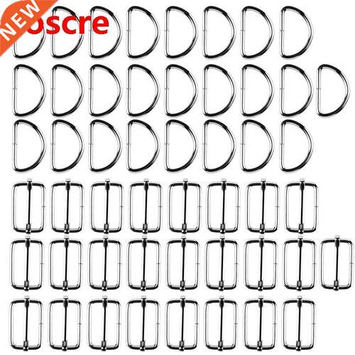 25 PCS Half Round Shaped D Shape Rings + 25 PCS Metal Slide