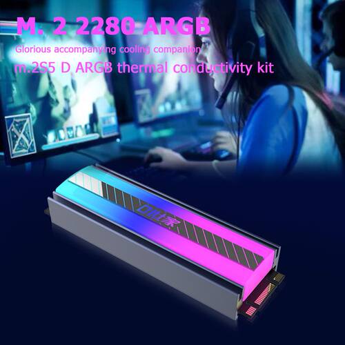M.2 SSD Heatsink Passive Heat 5V 3Pin ARGB 2280 Solid State