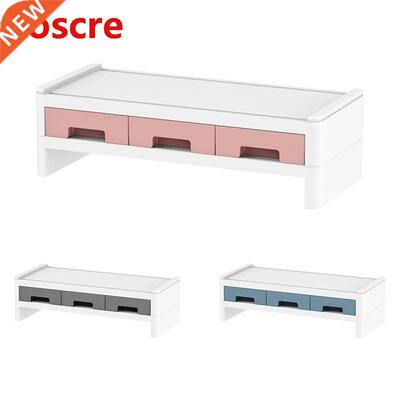 Desktop Computer Keyboard Lockers 2 Layers Monitor Stand Com