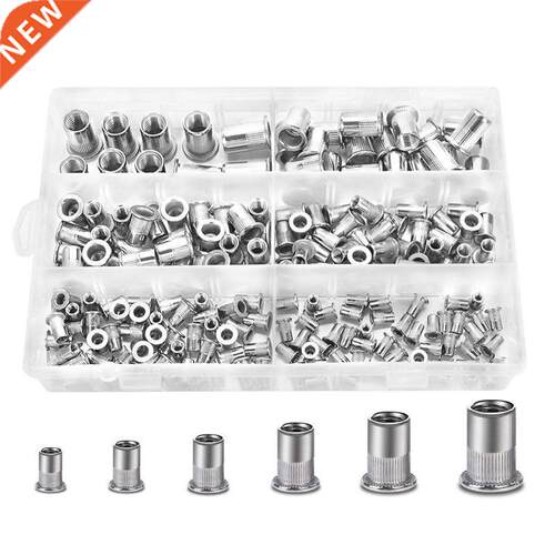 200Pcs Stinless Steel Rivet Nuts Flt Hed Threded Insert