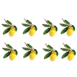 Napkin Rings Set of 8,Lemon Wedding Napkin Holder Gold Napki
