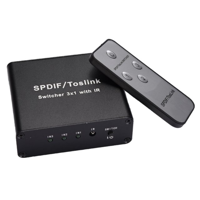 Digital Optical Audio Switcher 3 In 1 SPDIF PCM2.0/DTS Switc