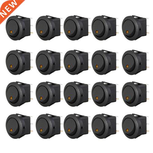 20 x 16mm Light Switch Indicator Yellow 12V DC for oat Car
