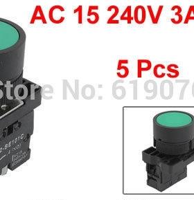5PCS 600V 10A ZB2-EA31 22mm 1 NO N/O Green Sgn Momentary P