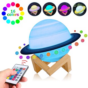 3D Printing Saturn Lamp Home Decoration Bedroom USB Recharge