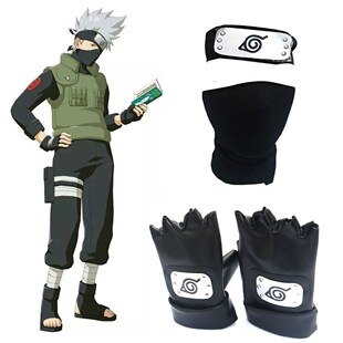 Anime Hapyto Hatake Kakashi Headband Face Mask Gloves Weapon
