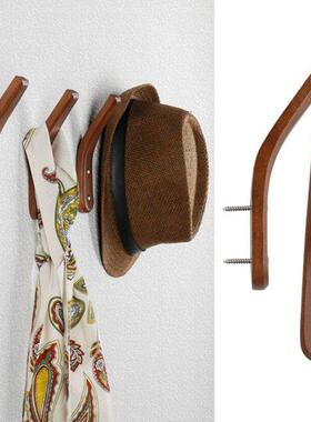 2Pcs Rustic Wall Mounted Beech Wood Hook Coat Rack Hooks Mod