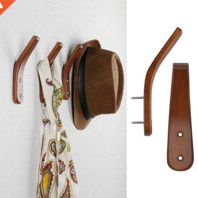 2Pcs Rustic Wall Mounted Beech Wood Hook Coat Rack Hooks Mod