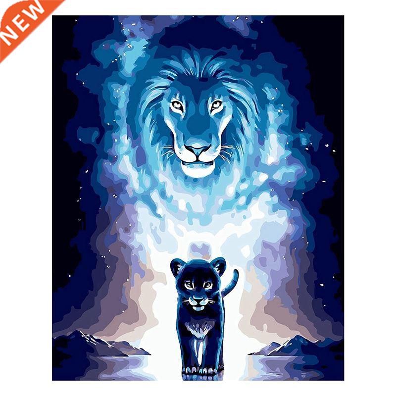 Paint By Numbers Kit For Adults & Kids,Lion DIY Painting