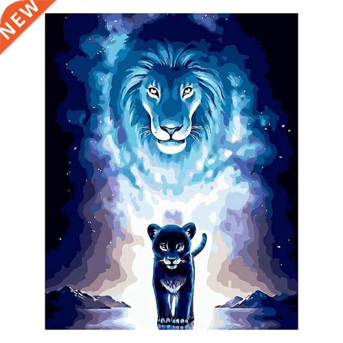 Paint By Numbers Kit For Adults & Kids,Lion DIY Painting