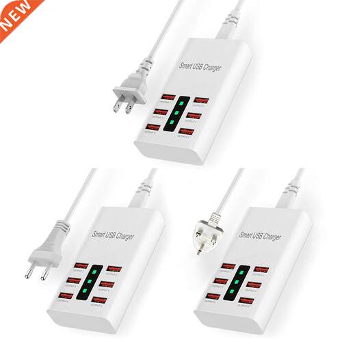 6a 0w 6-Port Usb Charger Hub Splitter Multifunctional Adapt