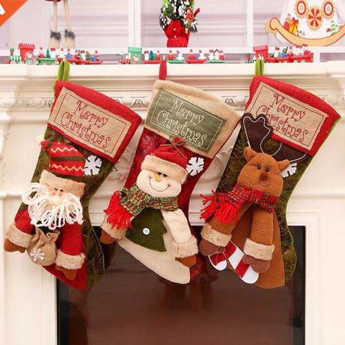 Christmas Stockings Gift Bags Present Socks New Year Candy H