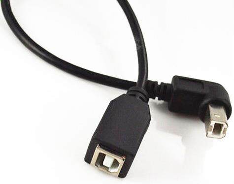 USB 2.0 B female to Down 90 angle B male printer short exten