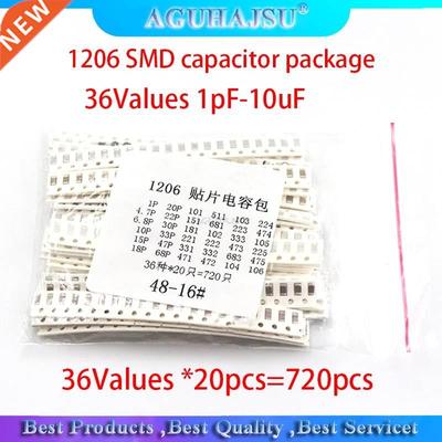 36Values 1pF-10uF Electronic Capacitor set 1206 SMD Ceramic
