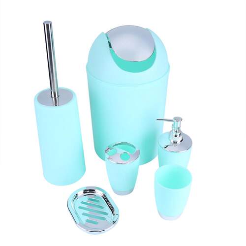 NEW 6Pcs/set Bathroom Accessory Set Bin Soap Dish Cup Toothb