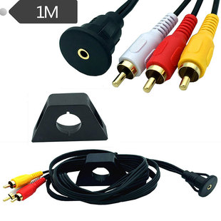 1m 3 RCA Male to 3.5mm Female Extention Mount, Flush Mount,