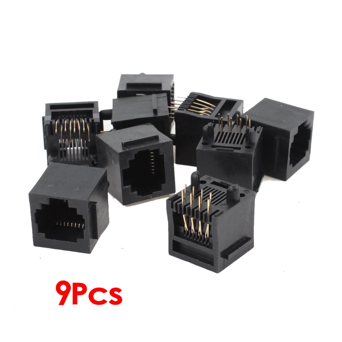 9 Pcs Unshielded RJ45 8P8C Network Modular PCB Connector Jac