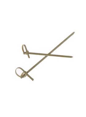 100pcs 9/12cm tie knot Bamboo Food Picks fruit fork Sticks B