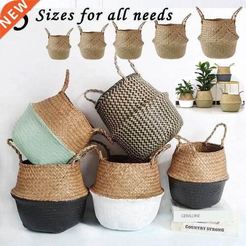 Handmade Woven Storage Basket Folding Clthoes Laundry Basket