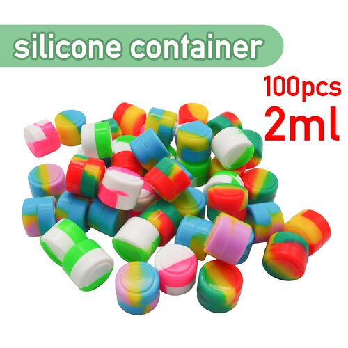 100pcs 2ML Nonstick Silicone Container Non-stick Oil Wax Jar