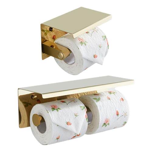 Wall Mount Hanging Toilet Paper Holder with Storage Rack Sta