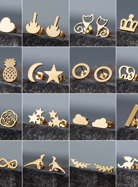 Golden Korean Minimalist Golden Iron Stainless Steel Triangl