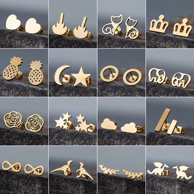 Golden Korean Minimalist Golden Iron Stainless Steel Triangl
