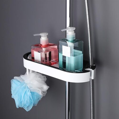 Practical Bathroom Pole Shower Storage Rack Holder Organizer
