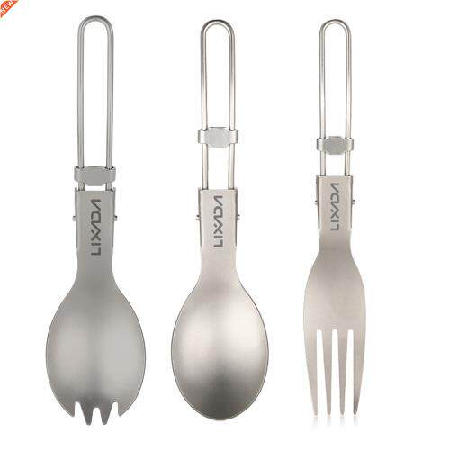 Lixada Titanium Folding Spoon Spork Outdoor Tableware Outdoo
