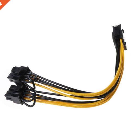 CPU 8-Pin To Double PCI-E 8-Pin (6P+2P) Splitter Cable Power