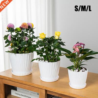 Plastic Plant Flower Pot Watering Planter Flower Plant Pot L
