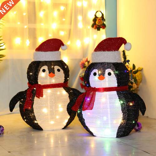 40LED Penguin Snowman Foldable Lantern Lamp Waterproof Garde