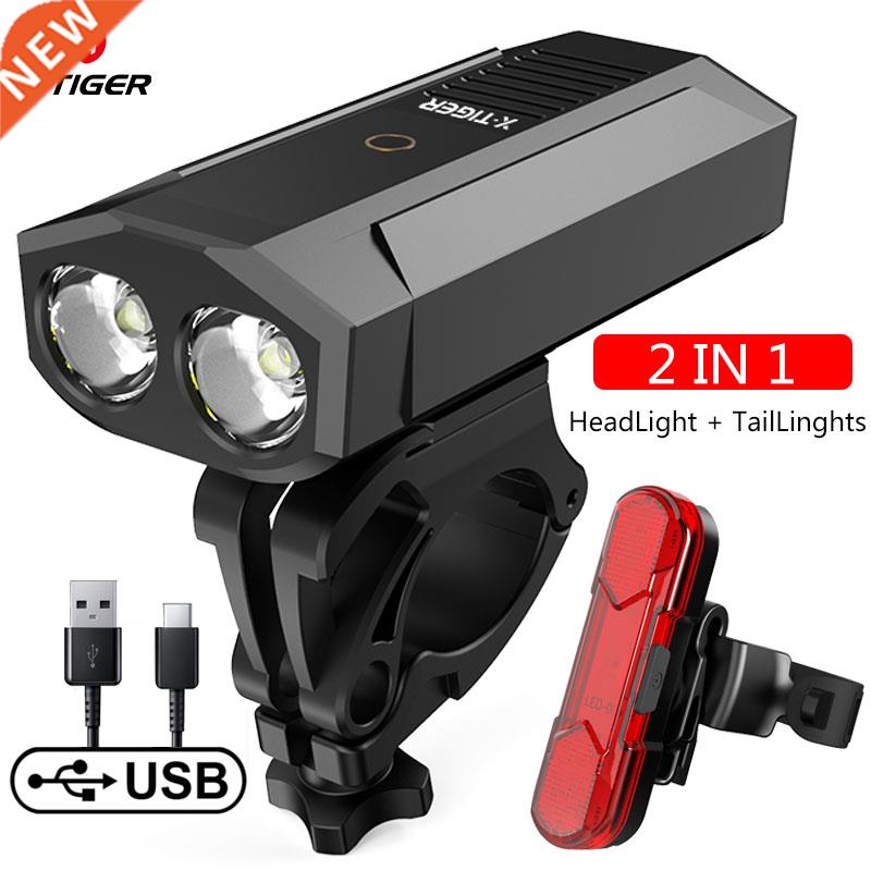 X-TIGER Bicycle Light Rainproof Bike Flashlight USB Recharg图片
