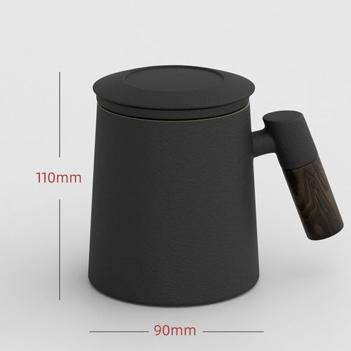 400ML Ceramic Mug With Handle Filter Lid Coffee Cup Home Por