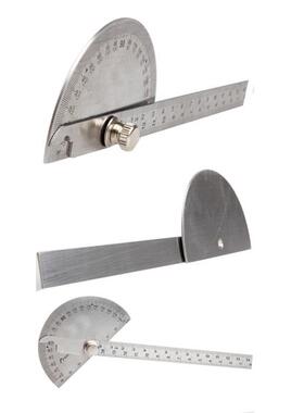 180 Degree Protractor Angle Finder Arm Measuring Round Head