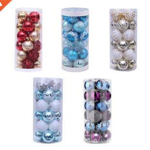 24 PCS Christmas Ball Ornaments Painted Shatterproof Christm
