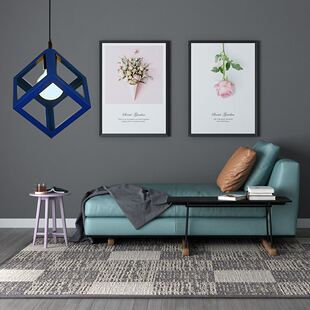 Wrought Iron Square Chandelier Bar Geometric Lamp Nordic Sty