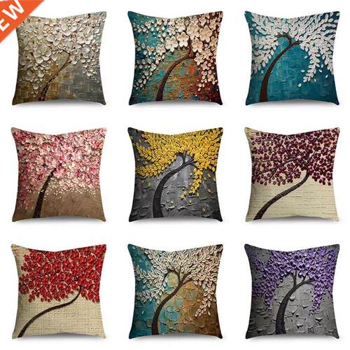 45CM Linen Oil Painting Black Large e and Flower Birds Sofa