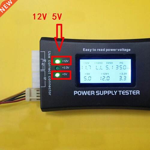 New Brand 1pc Digital LCD Display PC Computer 20/24 Pin Powe