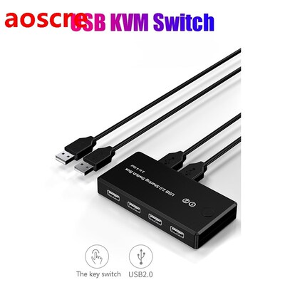 USB KVM Switch USB 2.0 Switcher Printer Sharing Switcher for